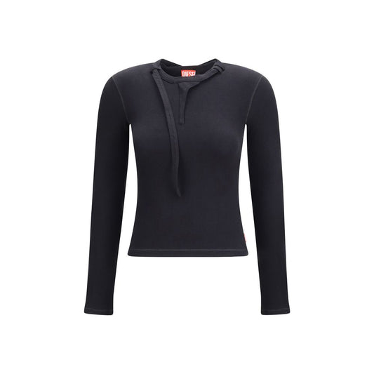 Camiseta Diesel de algodón negro de manga larga