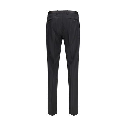 Pantalon de Costume en Laine Noire Oves Aries Dolce & Gabbana