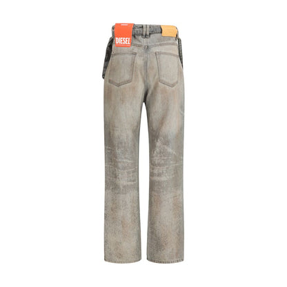 Vaqueros Diesel gris algodón corte ajustado