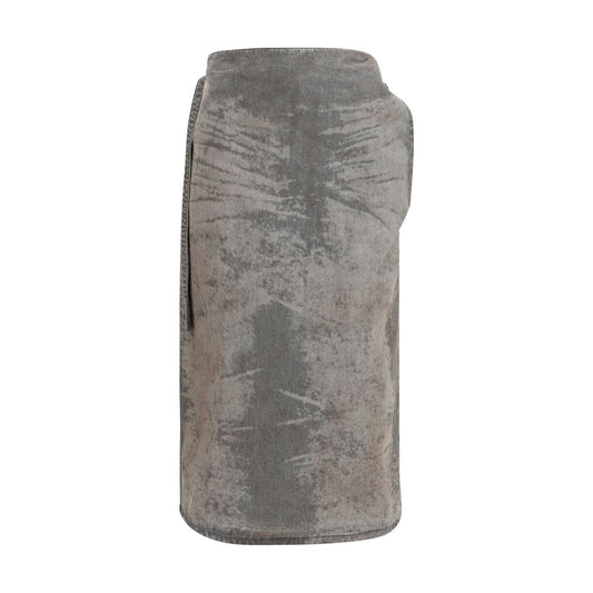 Falda midi de lyocell gris diésel