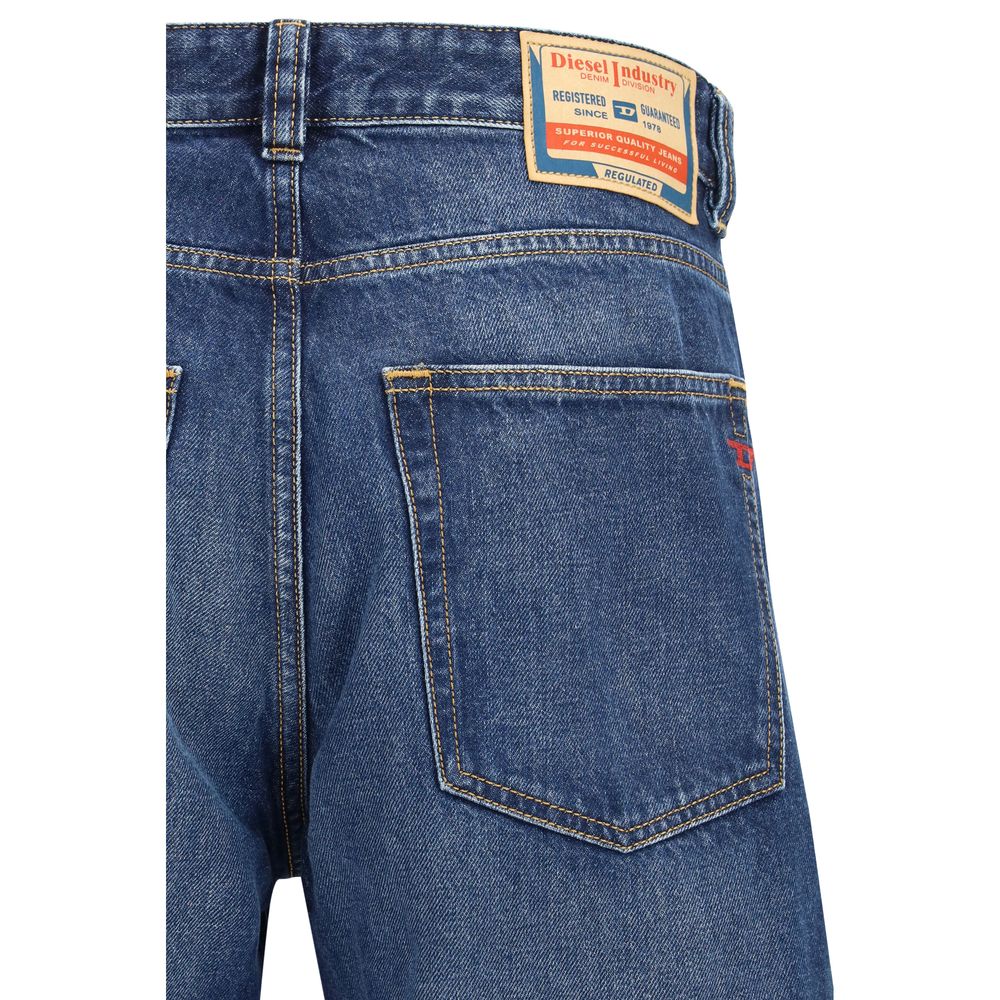 Jeans Tapered Diesel de Algodón Azul