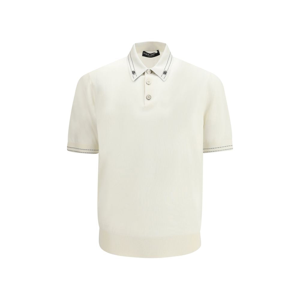 Camisa Polo Dolce & Gabbana de Seda Beige
