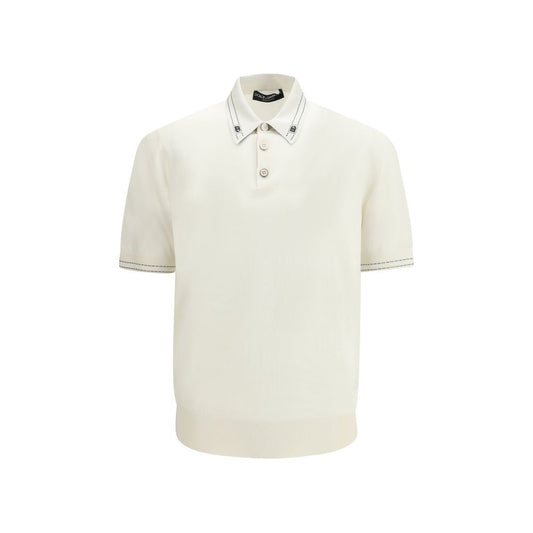 Camisa Polo Dolce & Gabbana de Seda Beige