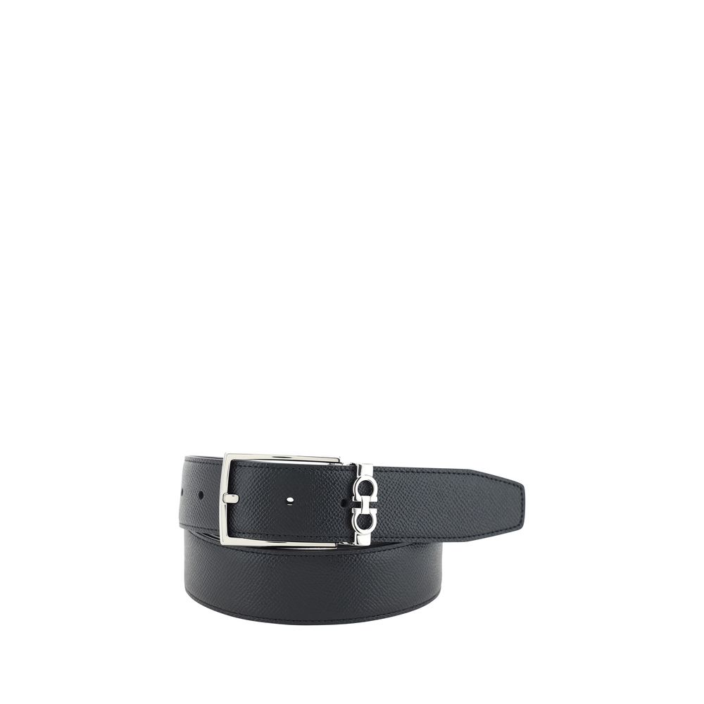 Ferragamo Black Leather Regular Belt