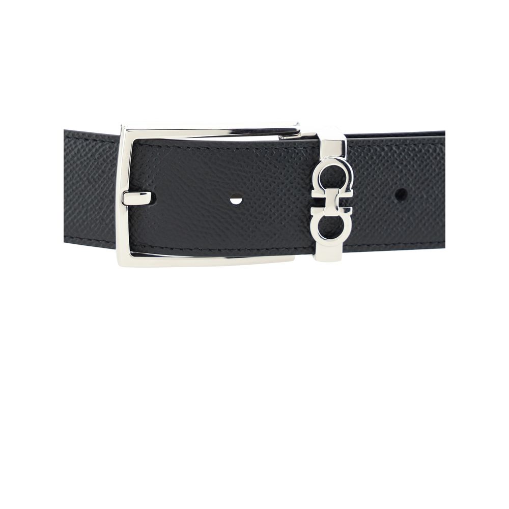 Ferragamo Black Leather Regular Belt