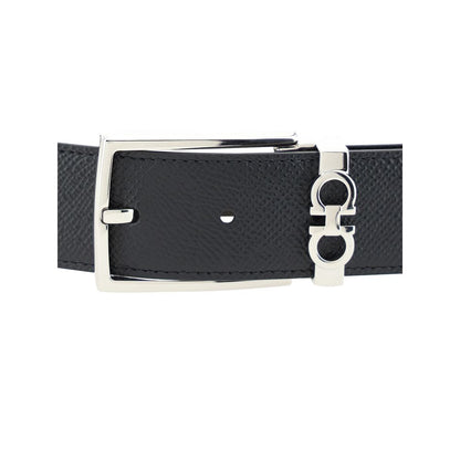 Ferragamo Black Leather Regular Belt