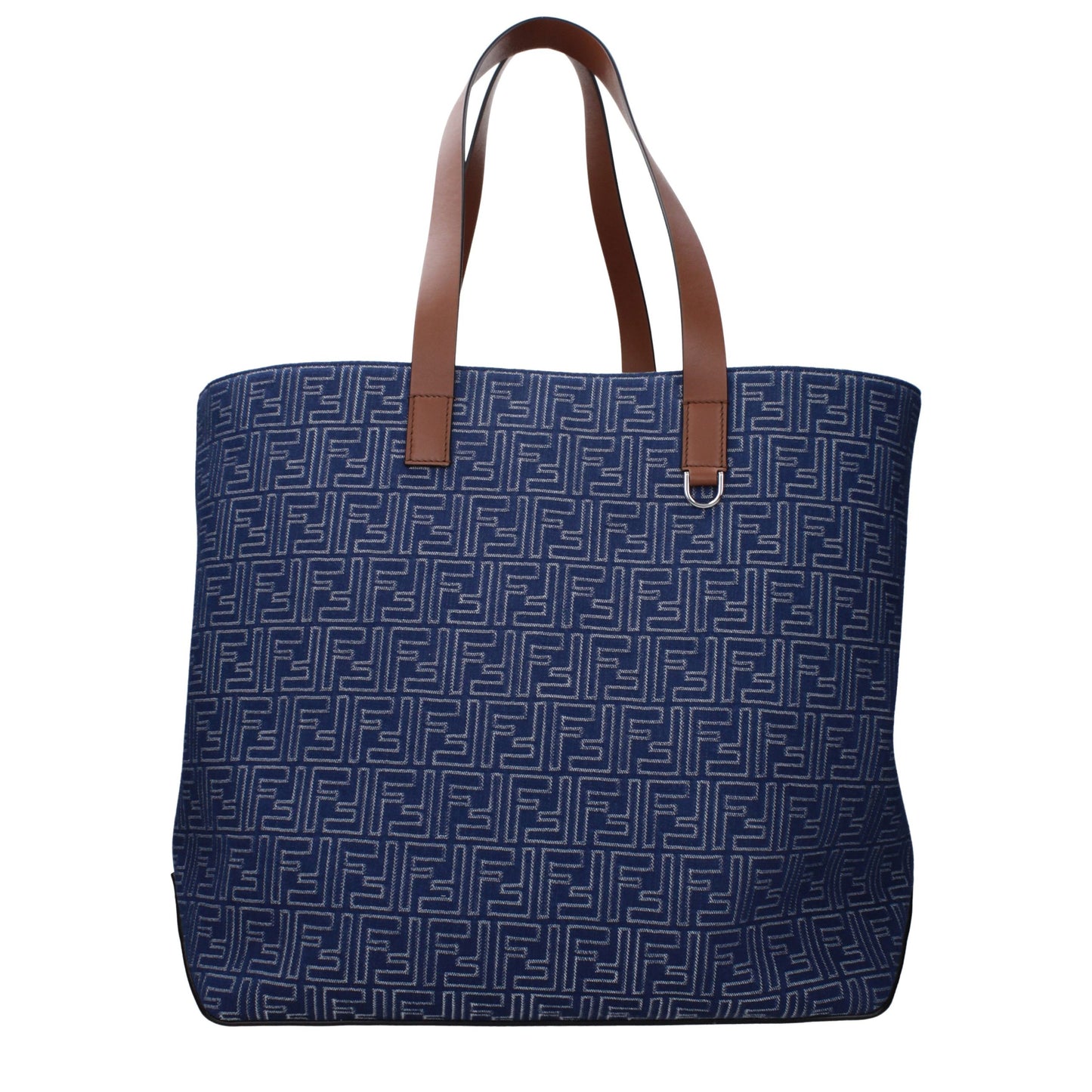 Fendi Bolso De Hombro De Tela Azul Con Logotipo Destacado