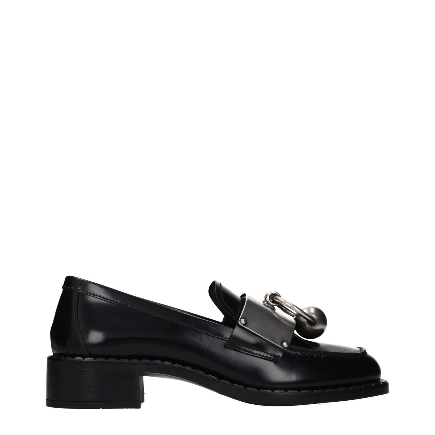 Mocasines sin cordones de cuero negro Prada
