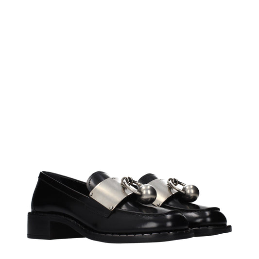 Mocasines sin cordones de cuero negro Prada