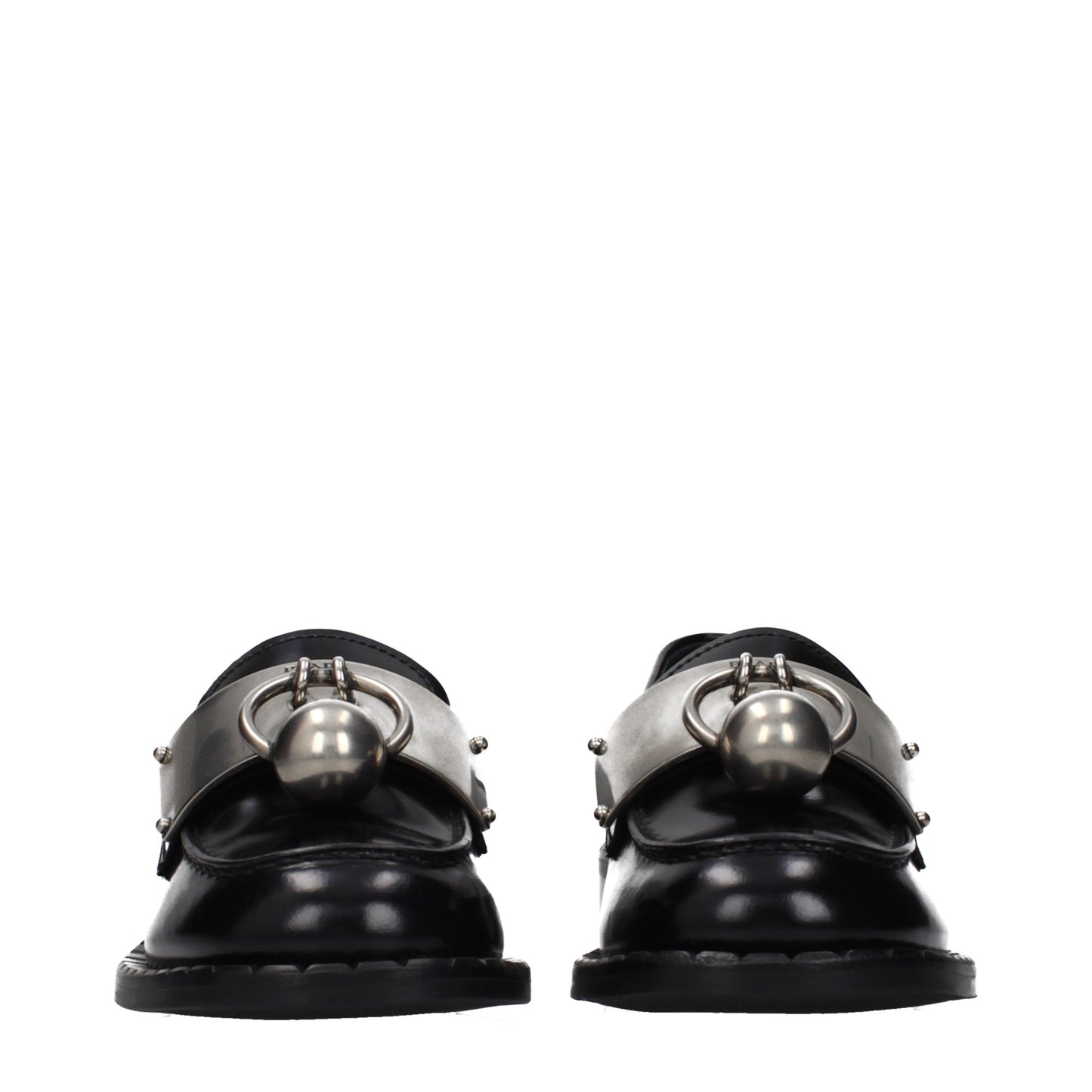 Mocasines sin cordones de cuero negro Prada