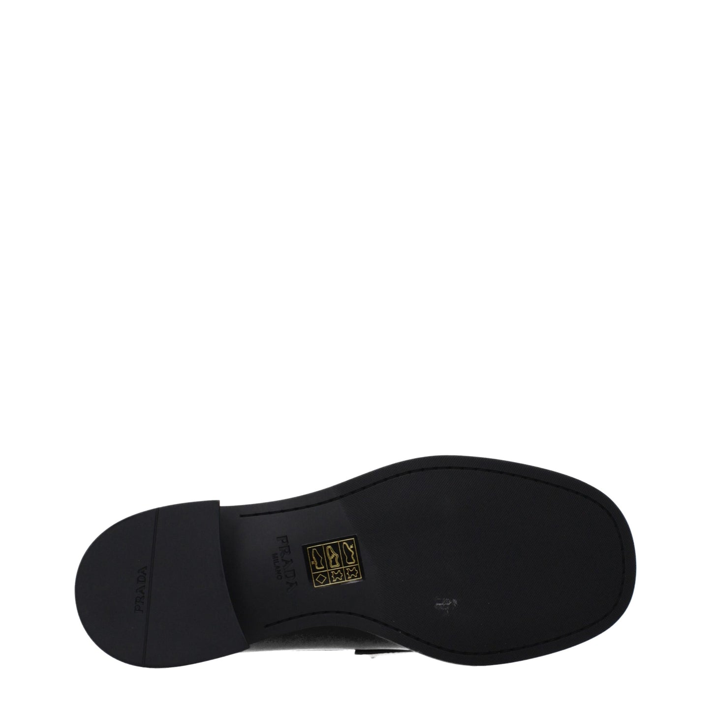 Mocasines sin cordones de cuero negro Prada