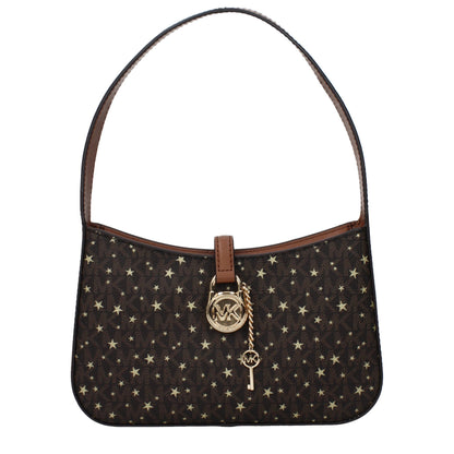 Bolso de mano Michael Kors de tela marrón