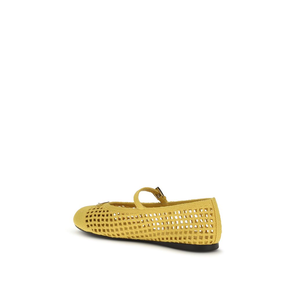 Prada Multicolor Cotton Ballerinas With Comfortable Daily Fit