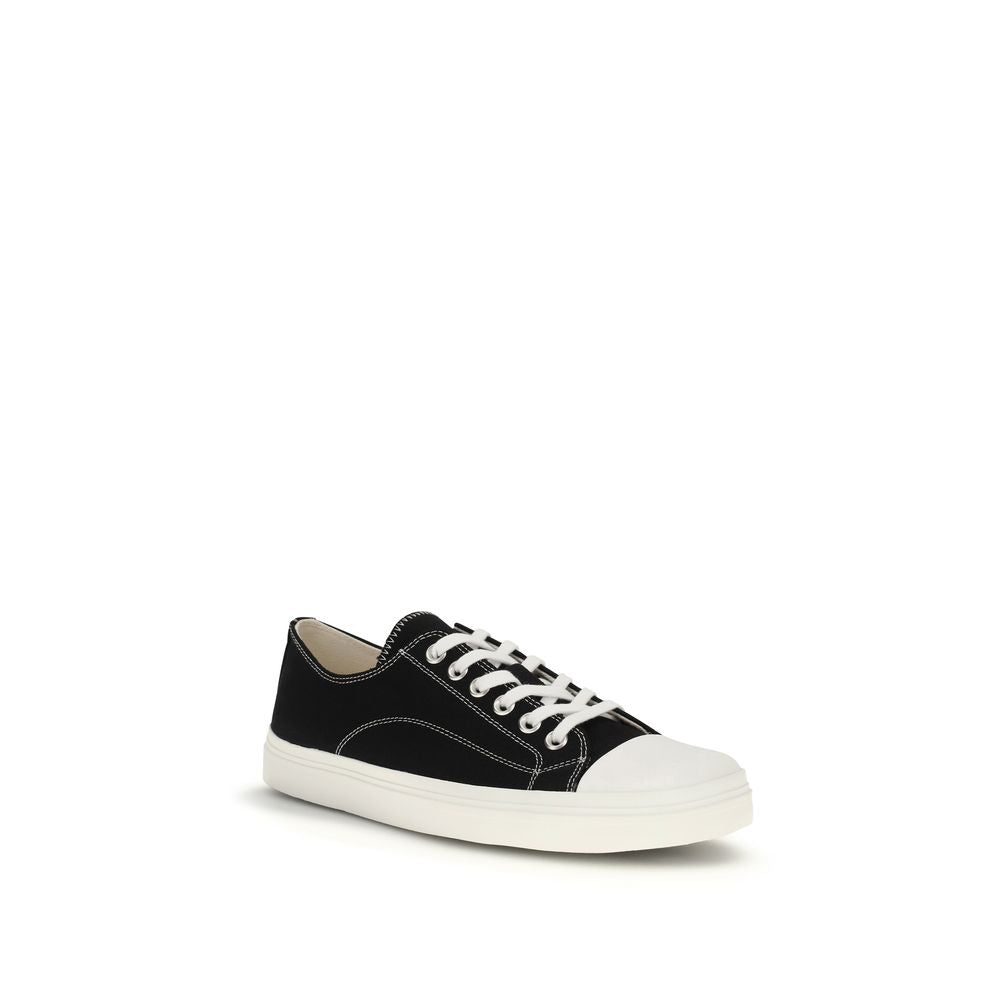 Baskets basses Moschino en coton noir à lacets