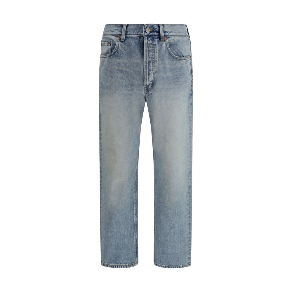 Vaqueros rectos Saint Laurent de algodón azul