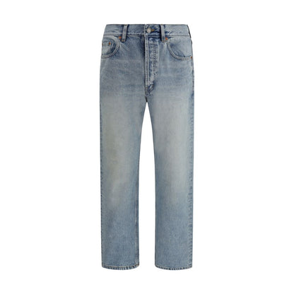Vaqueros rectos Saint Laurent de algodón azul