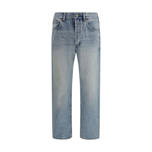 Vaqueros rectos Saint Laurent de algodón azul