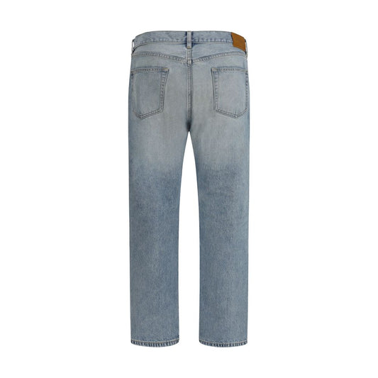 Vaqueros rectos Saint Laurent de algodón azul