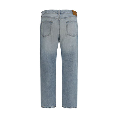 Vaqueros rectos Saint Laurent de algodón azul