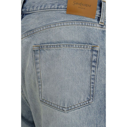 Vaqueros rectos Saint Laurent de algodón azul