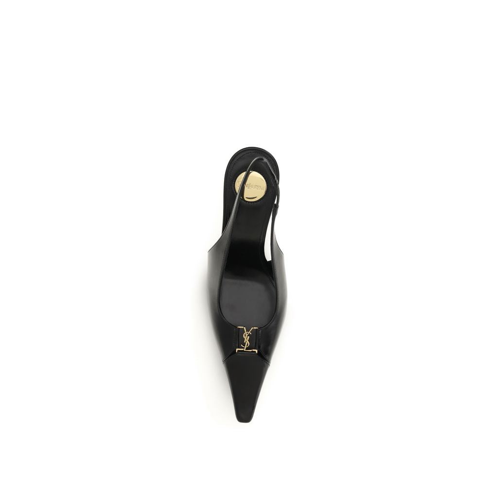 Saint Laurent Tacones Altos Negro Piel De Becerro Bos Taurus