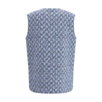 Chaqueta sin mangas de algodón azul Gucci