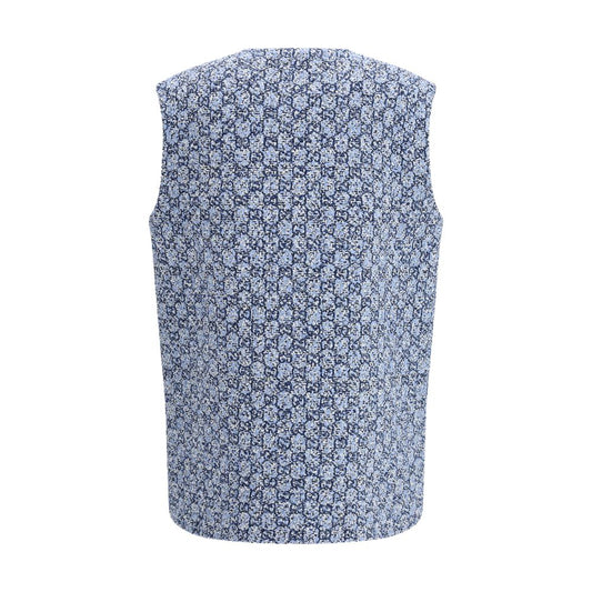 Chaqueta sin mangas de algodón azul Gucci