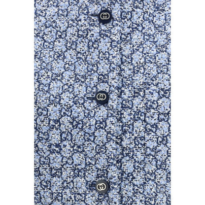 Chaqueta sin mangas de algodón azul Gucci