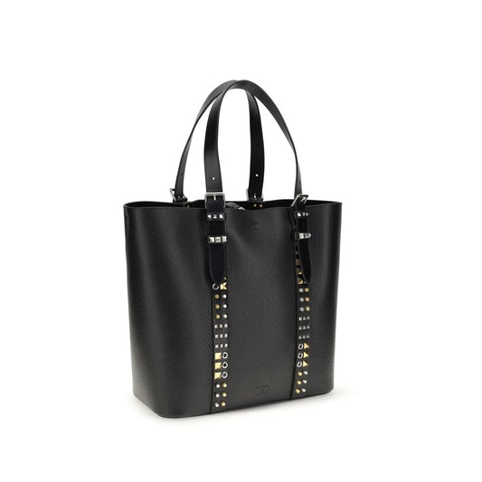 Bolso de hombro Valentino Garavani negro de piel de becerro Bos Taurus