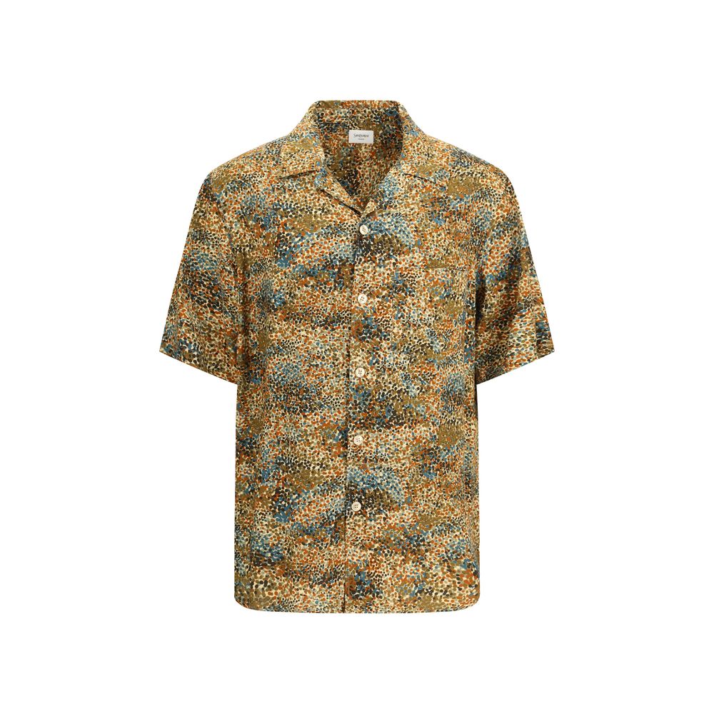 Camisa estampada multicolor de viscosa Saint Laurent