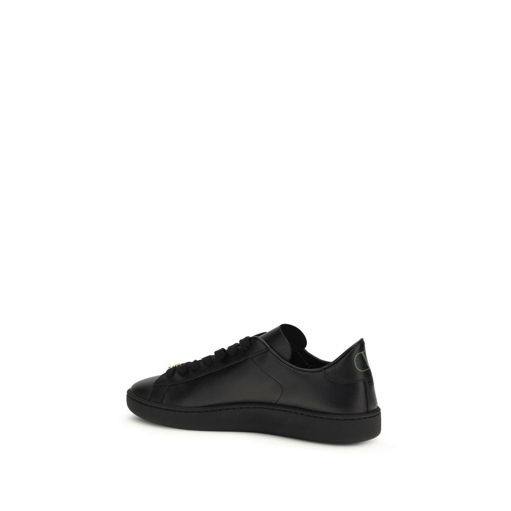 Baskets Valentino Garavani Bos Taurus Cuir De Veau Noir