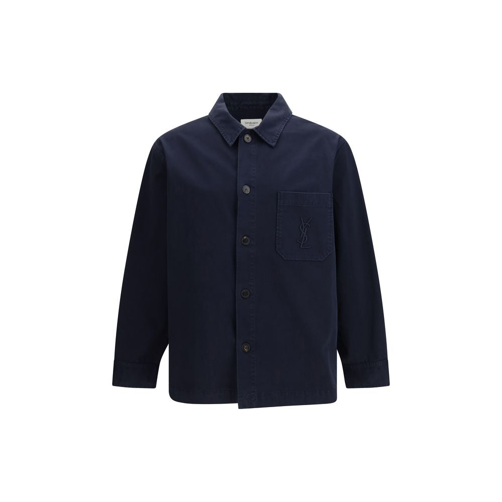 Chaqueta de mezclilla de algodón azul Saint Laurent