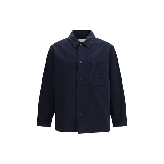 Chaqueta de mezclilla de algodón azul Saint Laurent