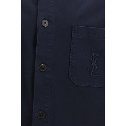 Chaqueta de mezclilla de algodón azul Saint Laurent