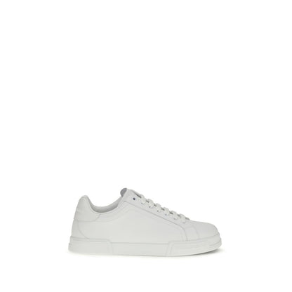 Dolce & Gabbana White Calfskin Low-Top Sneakers Bos Taurus