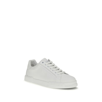 Dolce & Gabbana White Calfskin Low-Top Sneakers Bos Taurus