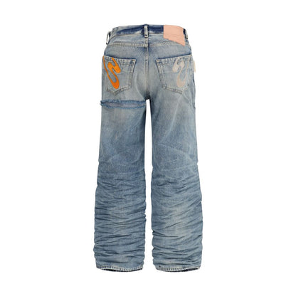 PDF Canal Azul Viscosa Jeans de Corte Holgado