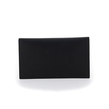 Cartera De Cuero De VacunoSaint Laurent Bos Taurus Negra