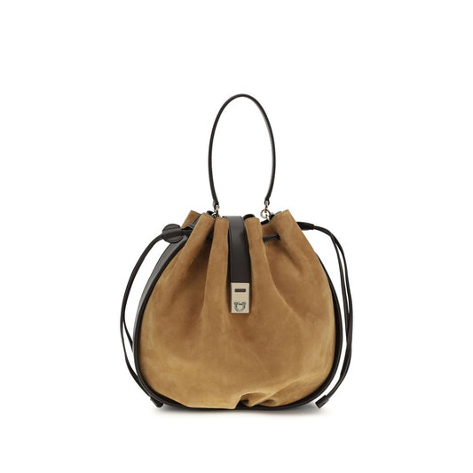 Bolso Bucket De Cuero De Becerro Color Marrón Ferragamo