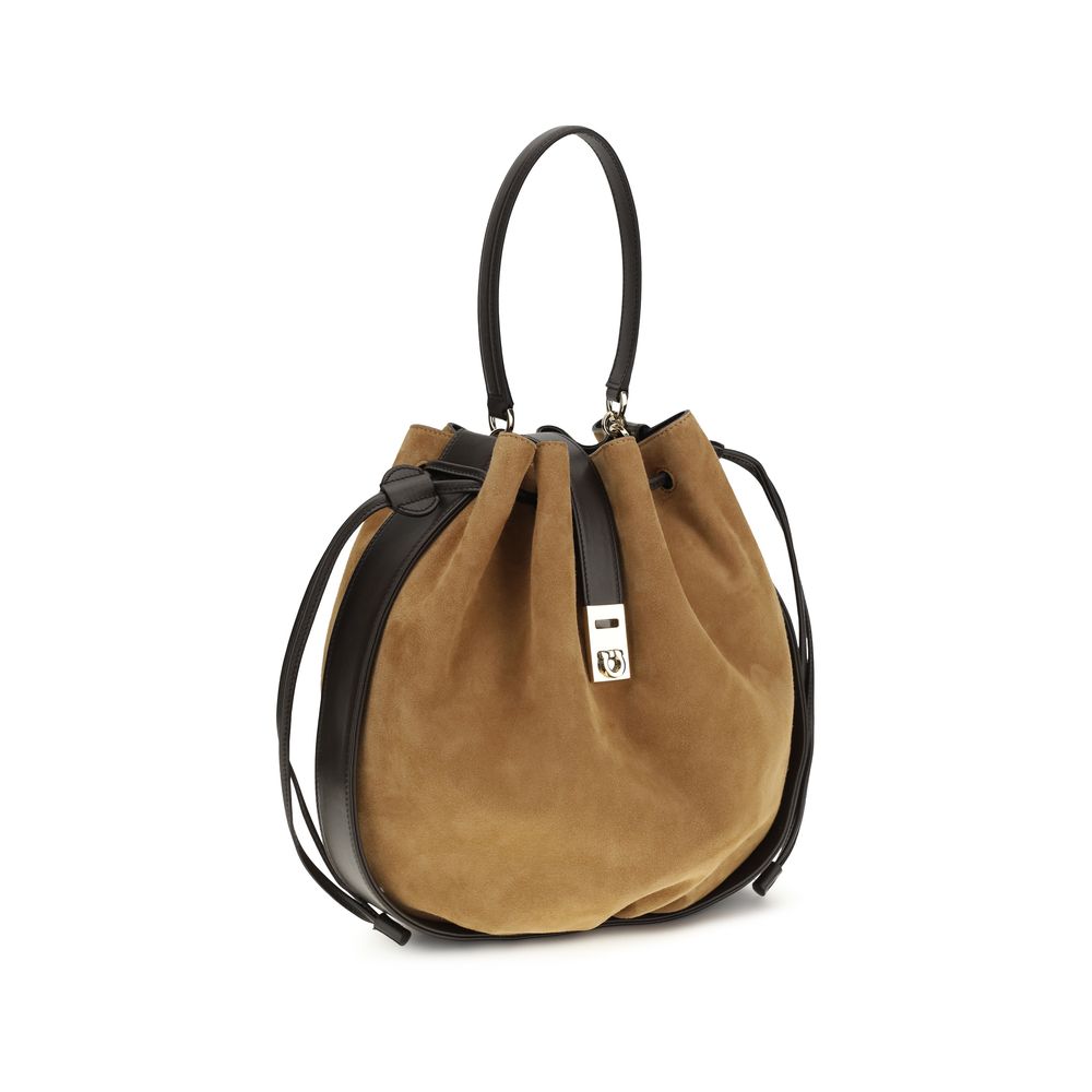 Bolso Bucket De Cuero De Becerro Color Marrón Ferragamo