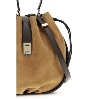 Bolso Bucket De Cuero De Becerro Color Marrón Ferragamo