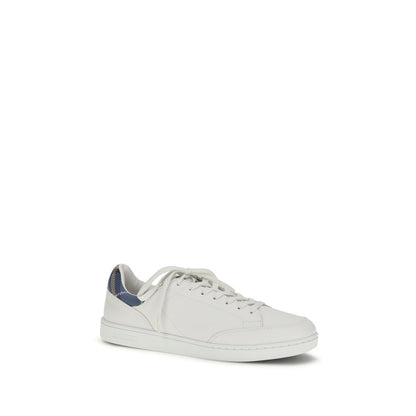 Baskets Burberry en Cuir de Veau Blanc Bos Taurus Semelle Basse