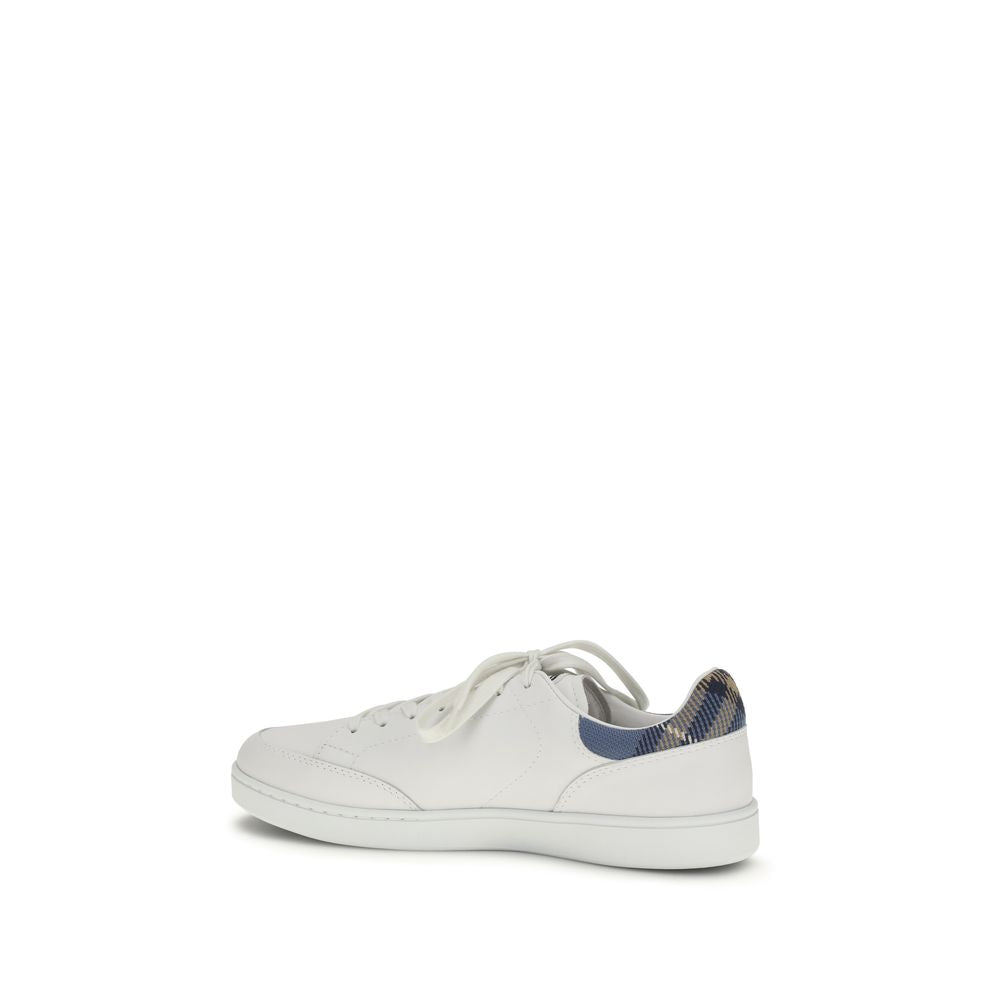 Baskets Burberry en Cuir de Veau Blanc Bos Taurus Semelle Basse