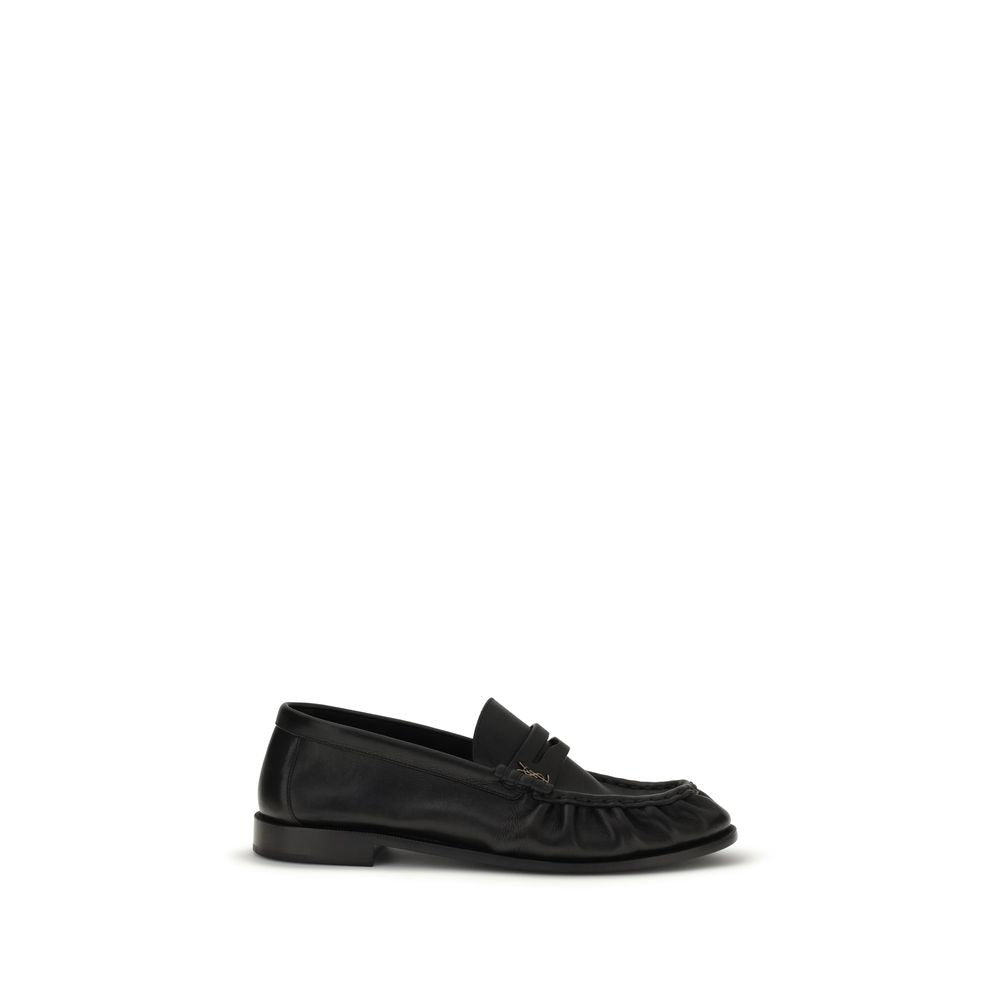 Mocasines sin cordones Saint Laurent de piel de becerro negra Bos Taurus