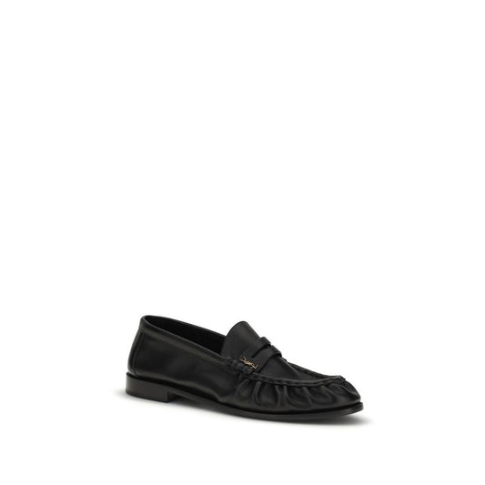 Mocasines sin cordones Saint Laurent de piel de becerro negra Bos Taurus