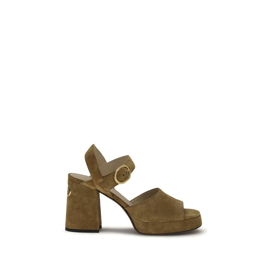 Sandalias de plataforma Valentino Garavani de piel de becerro beige Bos Taurus