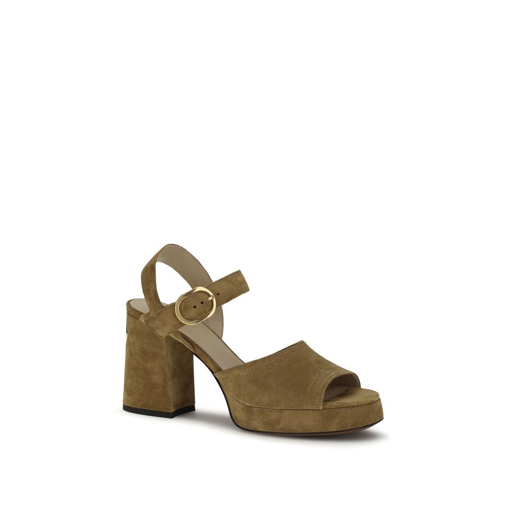 Sandalias de plataforma Valentino Garavani de piel de becerro beige Bos Taurus