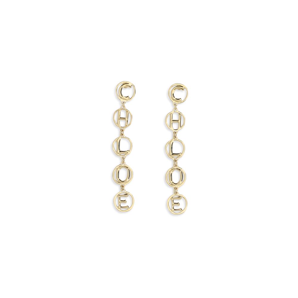Chloé Gold-Tone Brass Earrings - Iconic Letter Format