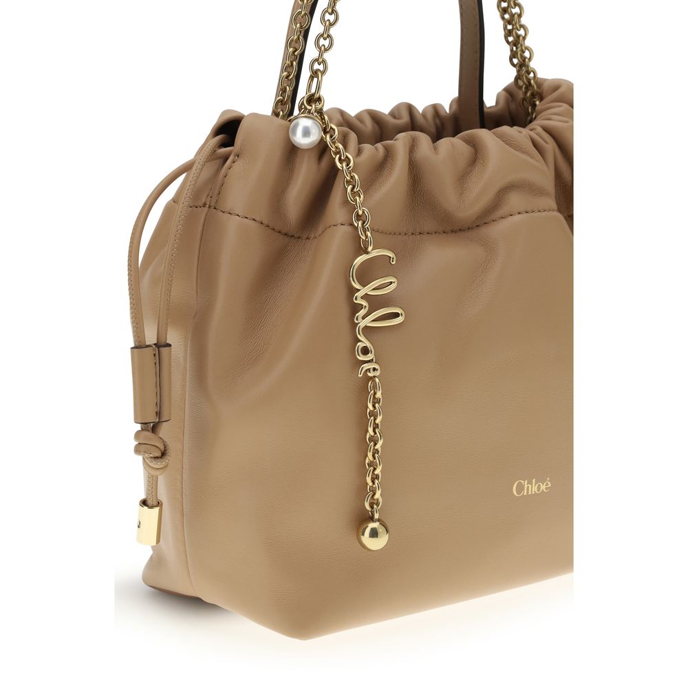 Chloé Sac porté épaule en cuir d'agneau Ovis Aries Beige