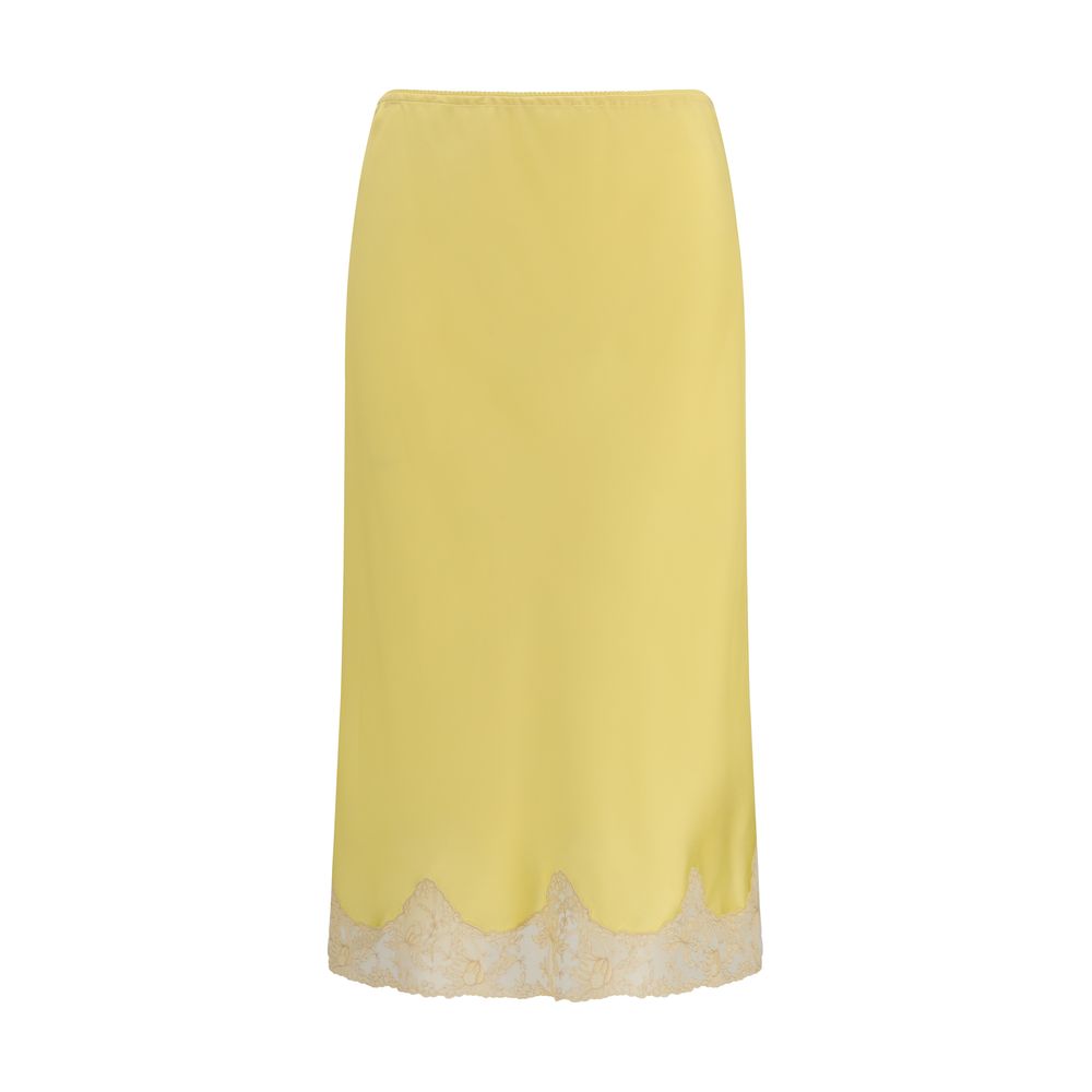 Falda Midi Saint Laurent De Seda Multicolor Fluida